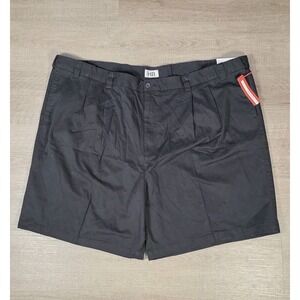 Harbor Bay Shorts HB Men's 56‎ Black Pleated Waist Relaxer Big & Tall New
